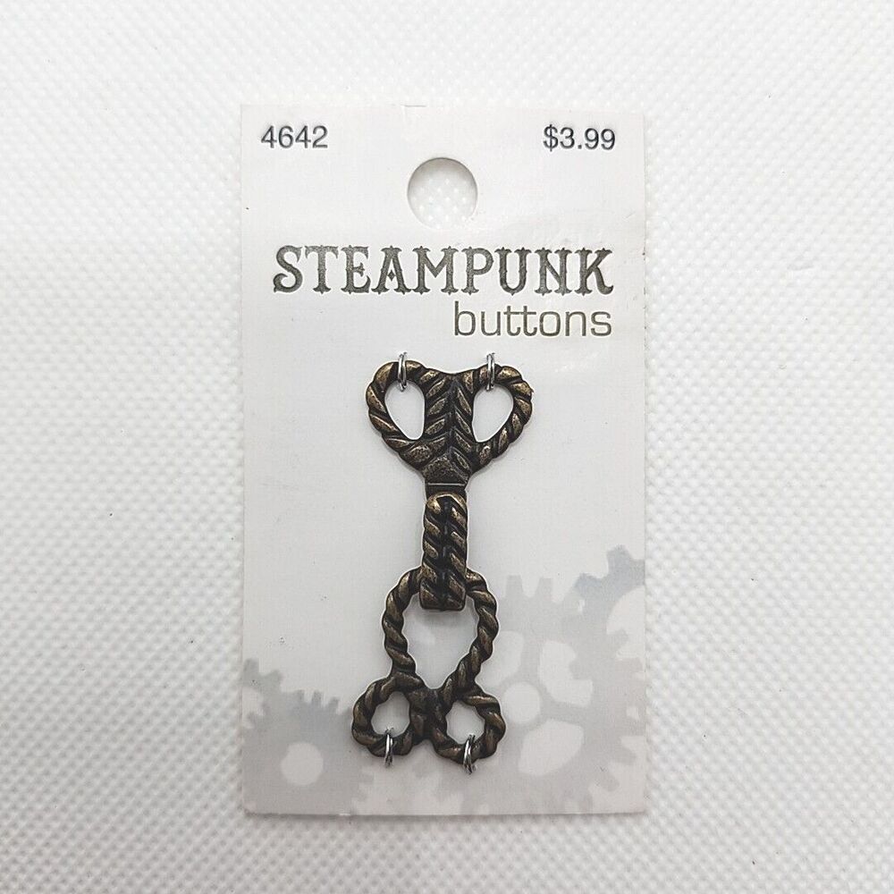 Blumenthal Lansing Steampunk Buttons Buckle Clasp Hook 1 1/2" 38mm Antique Gold